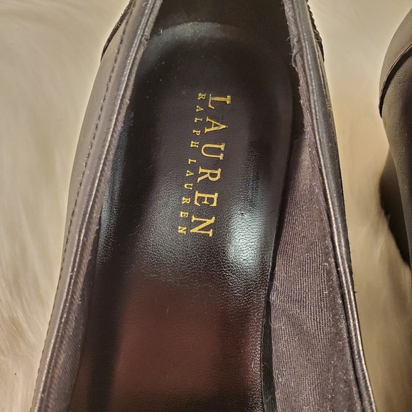 RALPH LAUREN BROWN LEATHER MOCCASIN WEDGES 8.5 - Picture 7 of 8